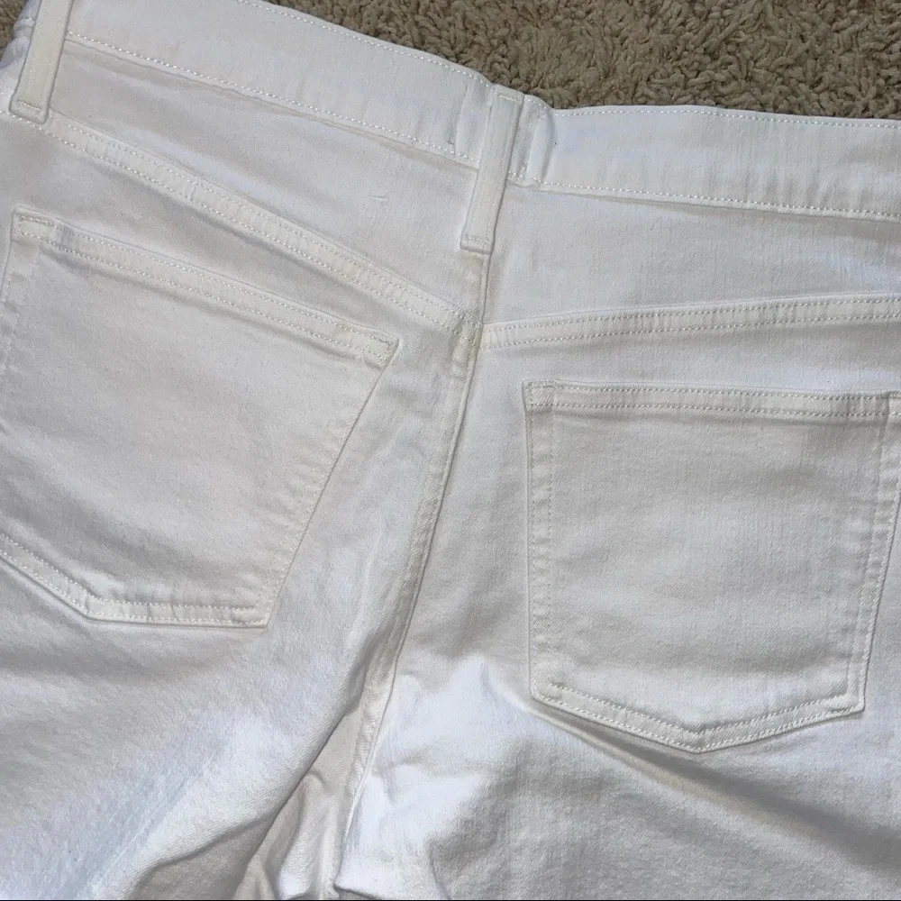 J Crew Long Denim Short in White Jean Size 29
